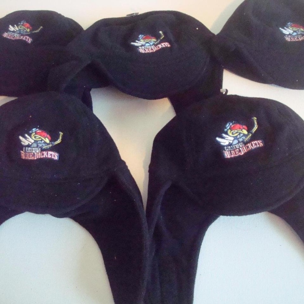 5-HAT LOT COLUMBUS BLUE JACKETS YOUTH KIDS G-CAP BEANIE KNIT HAT CAP G5 VINTAGE